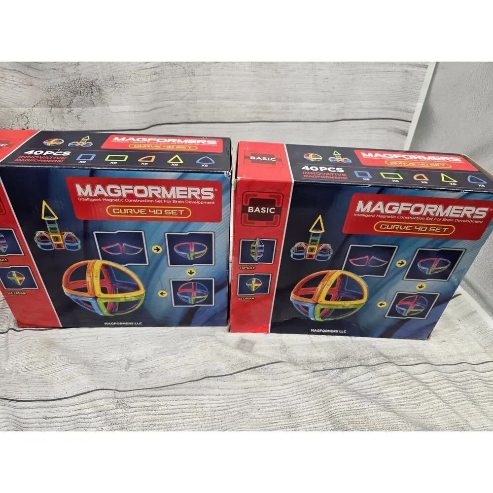 Magformers Curve 40 Set X 2. NIB. 80 Pieces Total.